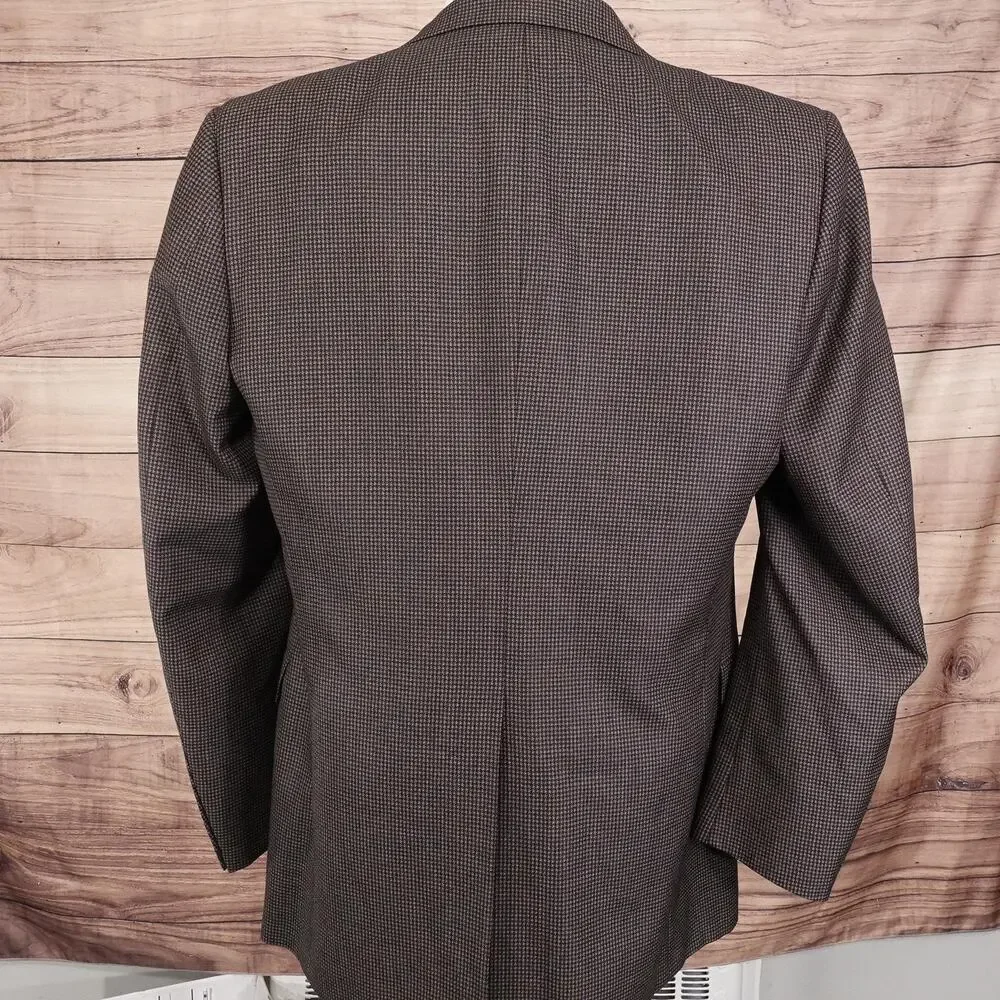 Hickey Freeman Blazer Mens 42L Brown Silk Wool Sport Coat 2‎ Button